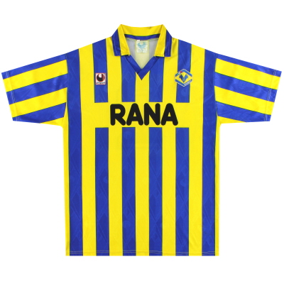 1992-93 Hellas Verona Uhlsport Heimtrikot #2 *Minze* XL