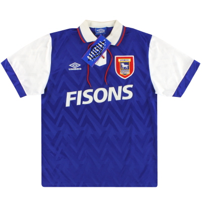 1992-94 Ipswich Umbro 홈 셔츠 * w / tags * L