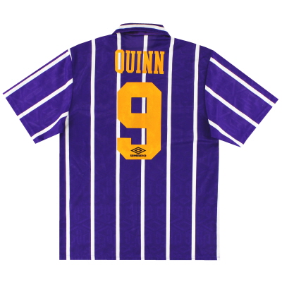 1992-94 Manchester City Umbro Away Shirt Quinn #9 L