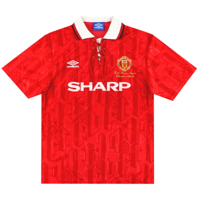 1992-94 Manchester United Umbro 'Champions' Home Shirt L