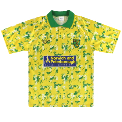 1992-94 Norwich City Ribero Home Shirt L 