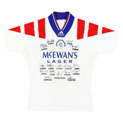 1992-94 Camiseta de visitante adidas 'Signed' de los Rangers S