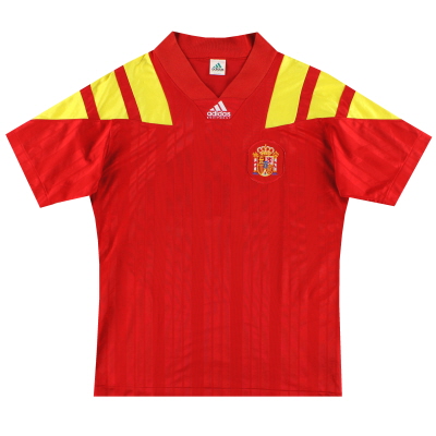 1992-94 Spanyol Kemeja Kandang adidas L.