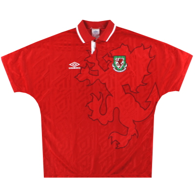 1992-94 웨일스 움 브로 홈 셔츠 L