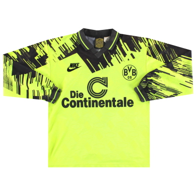 1993-94 Borussia Dortmund Nike Maillot Domicile #15 L/S L.Boys