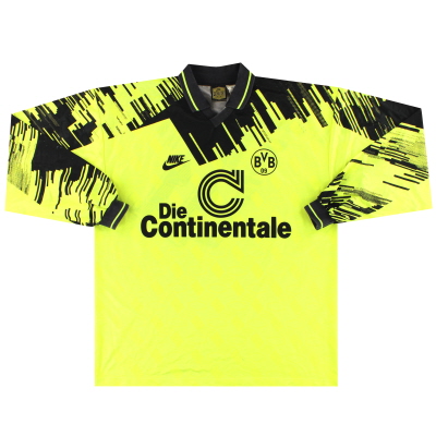 Kemeja Kandang Nike Borussia Dortmund 1993-94 #11 L/S XXL