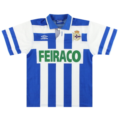 1993-94 Deportivo Umbro Home Shirt #11 S