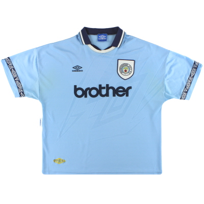 1993-95 Manchester City Umbro Domicile Maillot L