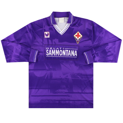 1994-95 Футболка Fiorentina Uhlsport Player Issue домашняя L/S L