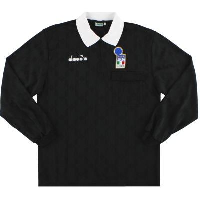 1994-95 Italie FIGC Diadora Arbitre Shirt L/S *Menthe* L