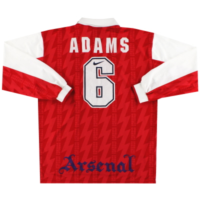 1994-96 Arsenal Nike Home Shirt L/S Adams #6 XL 