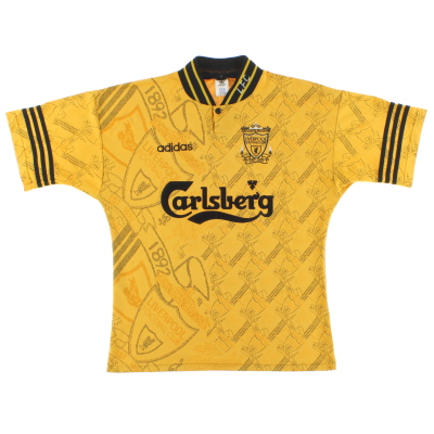 1994-96 Liverpool adidas Kemeja Ketiga M