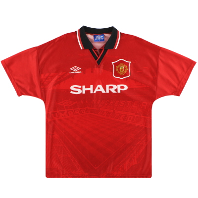 1994-96 Manchester United Umbro Home Shirt * Mint * L