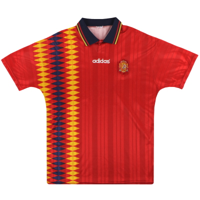 1994-96 Spanyol Kemeja Kandang adidas L.