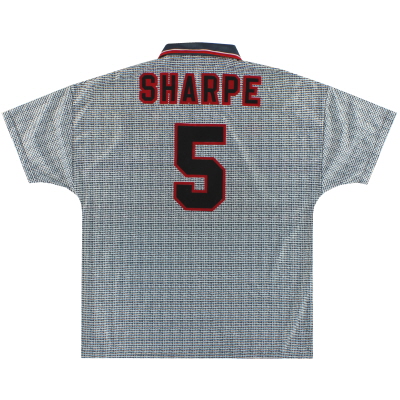 Camiseta de visitante de Umbro del Manchester United 1995-96 Sharpe # 5 L