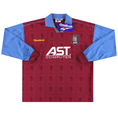 1995-97 Aston Villa Reebok Player Issue Heimtrikot L/S *mit Etiketten* XXL