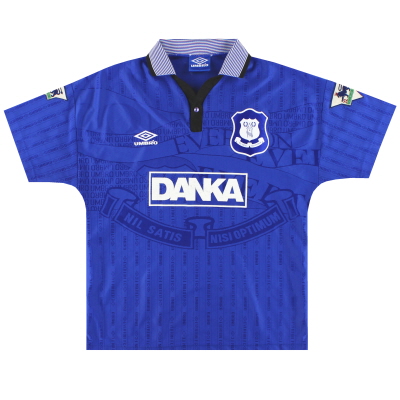 1995-97 Everton Umbro Kemeja Kandang M