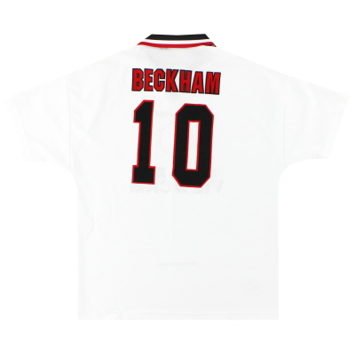 Camiseta de visitante Umbro del Manchester United 1996-97 Beckham # 10 L