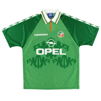 Camiseta Irlanda Umbro 1996a equipación L de Irlanda 98-XNUMX