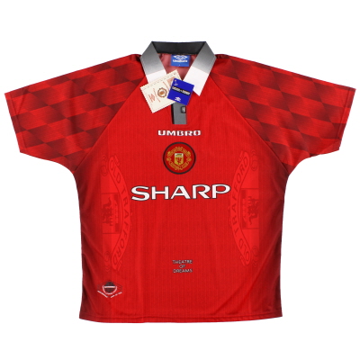 1996-98 Manchester United Umbro Home Shirt * con cartellini * L