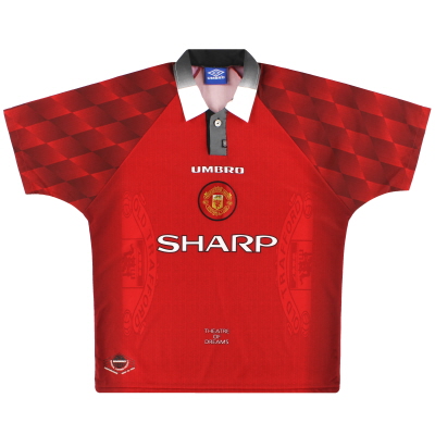 1996-98 맨체스터 유나이티드 엄브로 홈 셔츠 *민트* XL