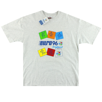 1996 Euro 96 Grafisch T-shirt *met kaartjes* XL