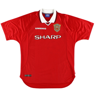 Camiseta de local de la Liga de Campeones Umbro del Manchester United 1997-00 * Mint * XL