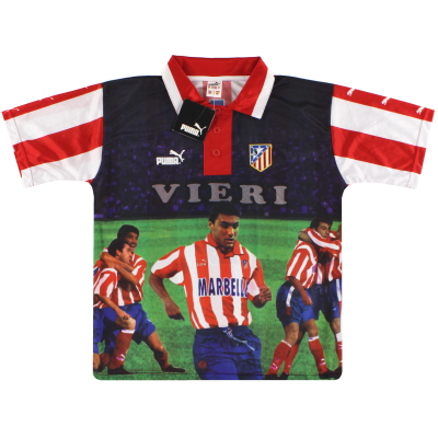 1997-98 Atletico Madrid Puma Graphic Tee Vieri # 9 * w/tags * S