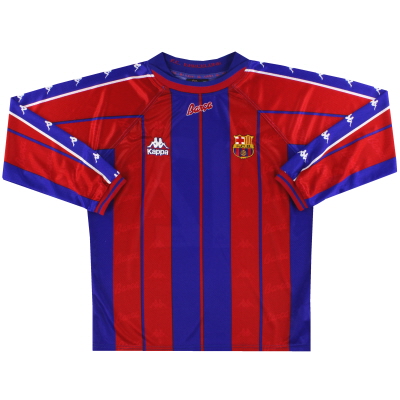 1997-98 Барселона Kappa Match Issue домашняя рубашка L/S #12 S