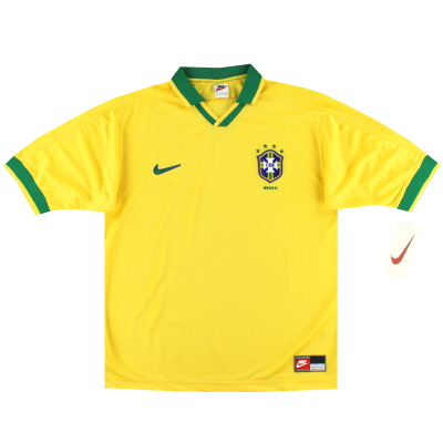 1997-98 Brasilien Nike Heimtrikot *mit Etiketten* L
