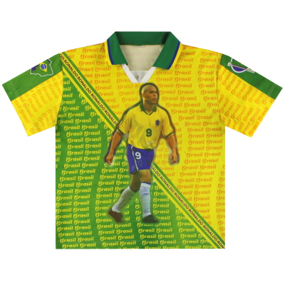 1997-98 Brasile Ronaldo # 9 Graphic Shirt XL