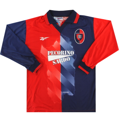 1997-98 Cagliari Reebok Player Issue Local Camiseta #16 L/SM