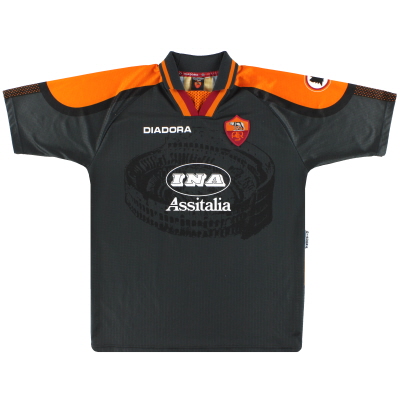 1997-98 Roma Diadora Kemeja Ketiga *Seperti Baru* L