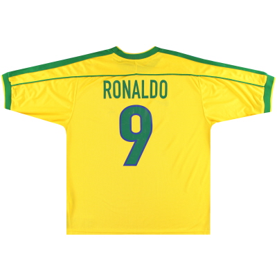 1998-00 Brazil Home Shirt Ronaldo #9 XL