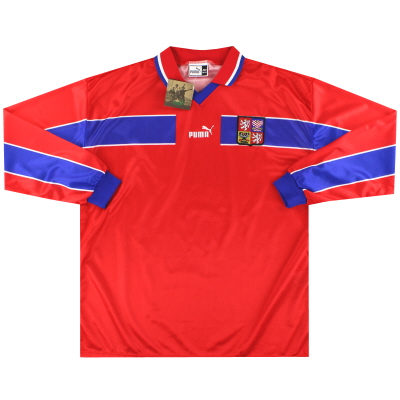 1998-00 Camiseta local Puma Player Issue de la República Checa L/S *con etiquetas* XXL