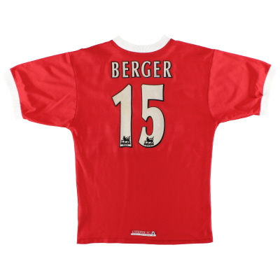 1998-00 Liverpool Reebok Home Maglia Berger # 15 S