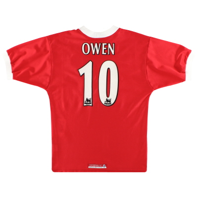 1998-00 Kemeja Kandang Reebok Liverpool Owen #10 XL