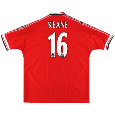 1998-00 Manchester United Umbro Home Shirt Keane #16 XL