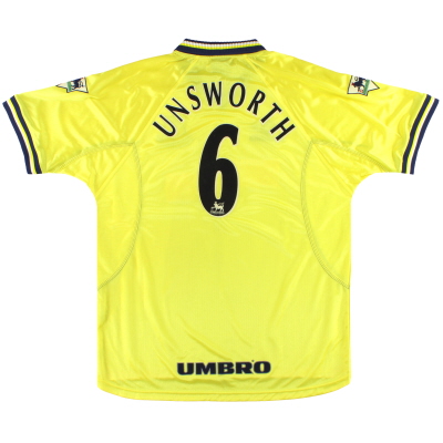 1998-99 Everton Umbro Tercera camiseta Unsworth # 6 * Mint * XL