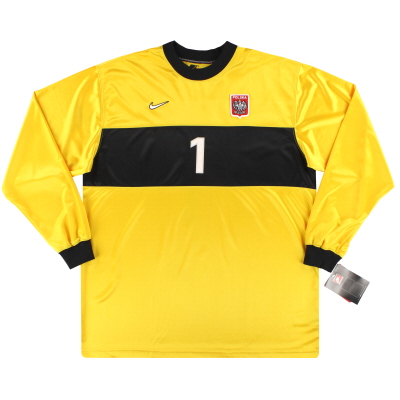 1998-99 Polandia Nike Masalah Pertandingan Kiper Kaos # 1 * w / tag * XXL