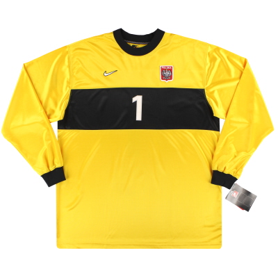 1998-99 Polonia Nike Maglia da portiere n. 1 edizione partita * con etichette * XXL