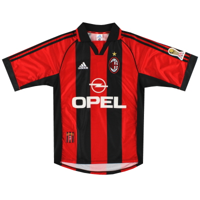 1999-00 Camiseta de local adidas Player Issue del AC Milan n.° 6 S