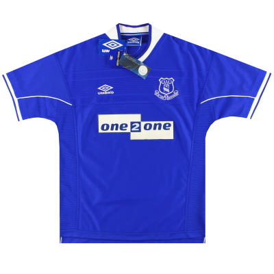 Maillot domicile Everton Umbro 1999-00 * avec étiquettes * L