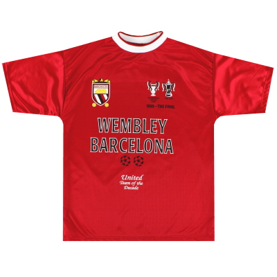 T-shirt graphique final Manchester United Umbro CL 1999-00 * comme neuf * L