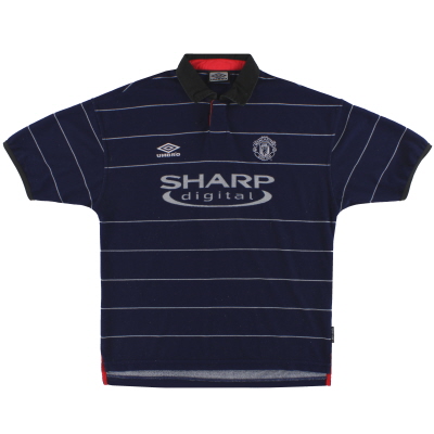 1999-00 Manchester United Umbro Away Shirt #7 L 