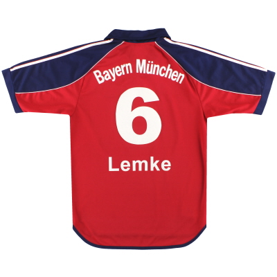 1999-01 바이에른 뮌헨 아디다스 홈 셔츠 Lemke # 6 S