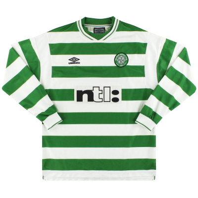 1999-01 Celtic Umbro Maillot Domicile L/S XXL