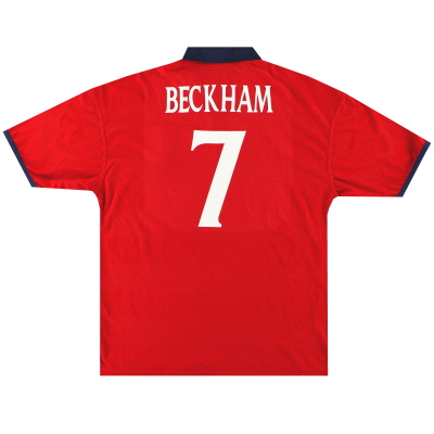 1999-01 England Umbro Away Shirt Beckham #7 L