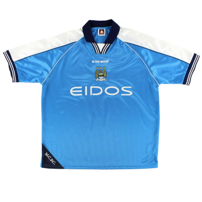 1999-01 Manchester City Maillot Domicile Le Coq Sportif * Comme Neuf * XXL