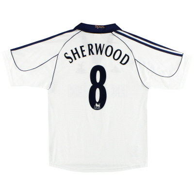 1999-01 Tottenham adidas Maillot Domicile Sherwood # 8 * Mint * S